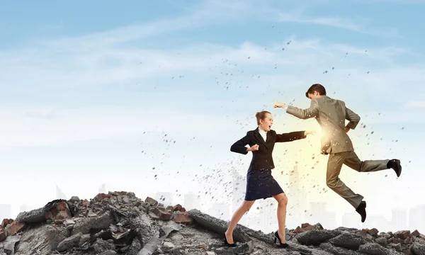 Extreme office quarrel — Stock Photo, Image