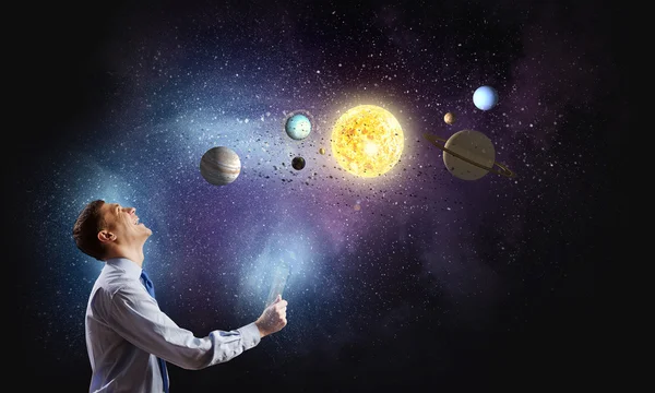 Man exploring space — Stock Photo, Image