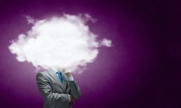 Woman with cloud head — Stock Photo, Image