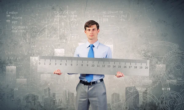 Man with scale — Stock Photo, Image