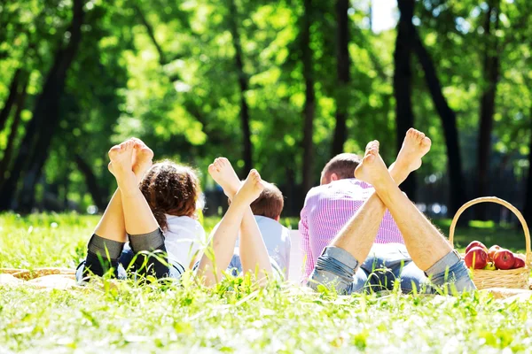 Picnic in garden — Stock Photo, Image