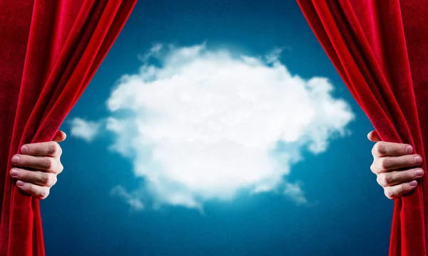 Opening curtain — Stock Photo, Image