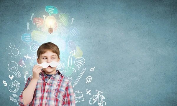 Boy with mustache — Stock Photo, Image