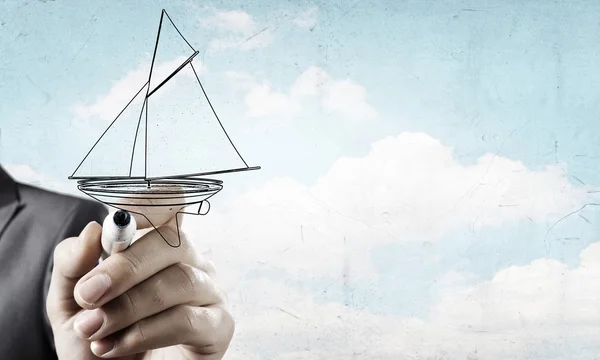 Sketch of sailboat — Stock Photo, Image