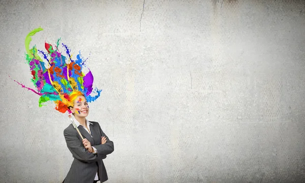 Mujer con cabeza de color —  Fotos de Stock