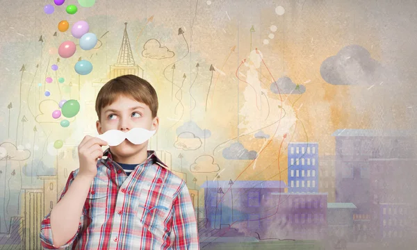 Boy with mustache — Stock Photo, Image