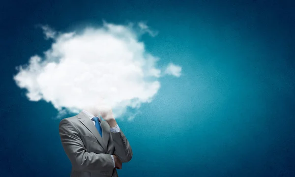 Woman with cloud head — Stock Photo, Image