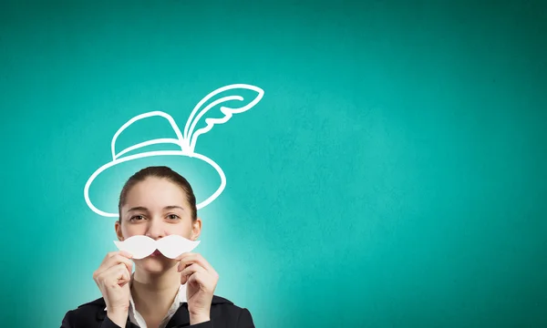 Mujer con bigote —  Fotos de Stock