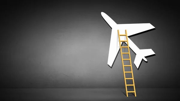 Ladder to airplane — Stock Photo, Image