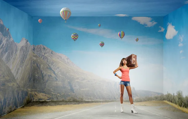 Young free hitchhiker — Stock Photo, Image