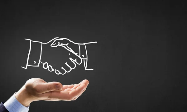 Partneship sketch handshake — Stock Photo, Image