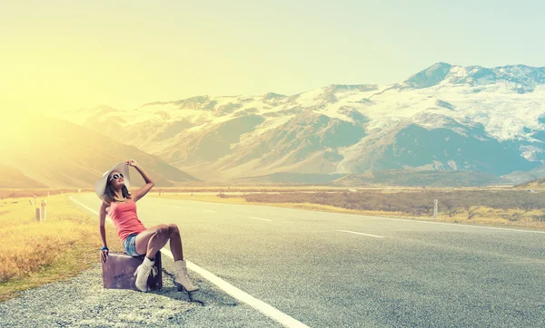 Young free hitchhiker — Stock Photo, Image