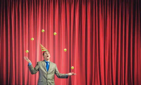Podnikatel, žonglování s míčky — Stock fotografie
