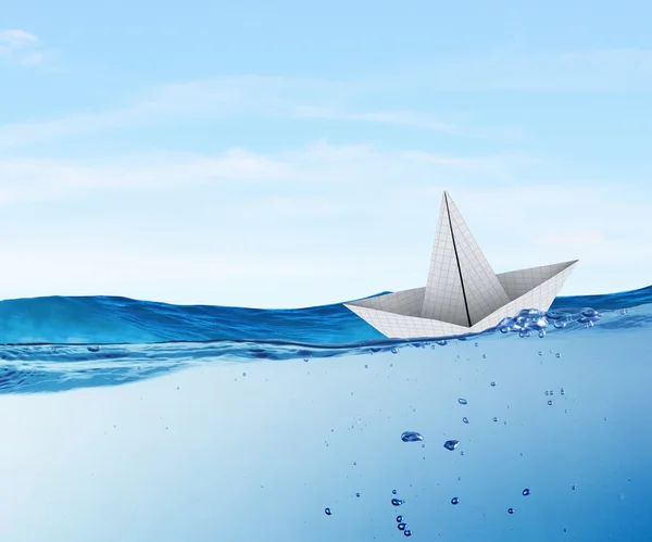 Origami barco — Fotografia de Stock