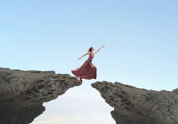 Woman reaching hand — Stock Photo, Image