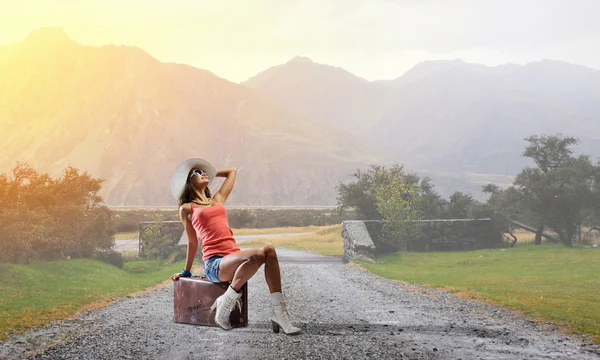 Hitch hiking traveling — Stock Photo, Image