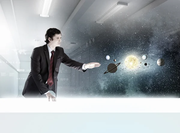 Man exploring space — Stock Photo, Image