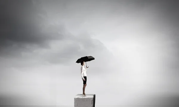 Woman with umbrella — Stock Photo, Image