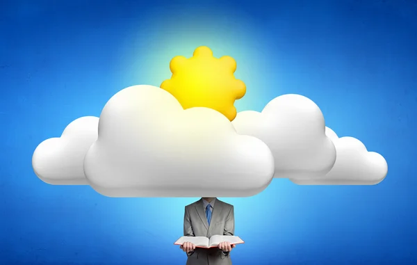 With ones head in clouds — Stock Photo, Image