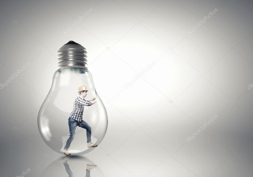 Inside light bulb