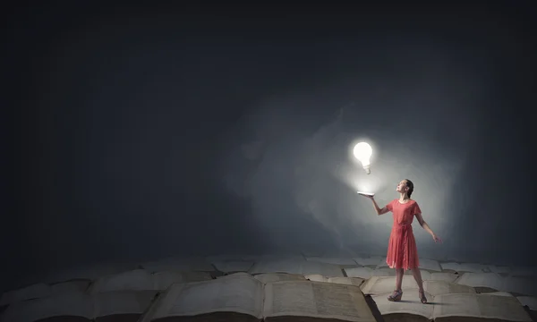 Girl with book — Stock Photo, Image