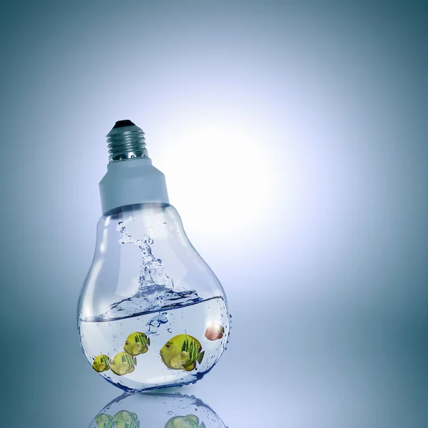 Fish in light bulb — Stock Photo, Image