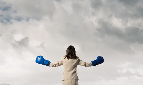 Hon är fighter — Stockfoto