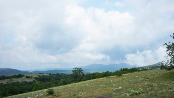 The shadows of the clouds in the mountains. Panorama. TimeLapse — Stock Video