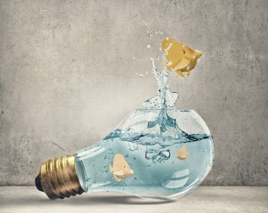 ampul içinde balık