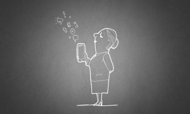 Karikatür komik kadın