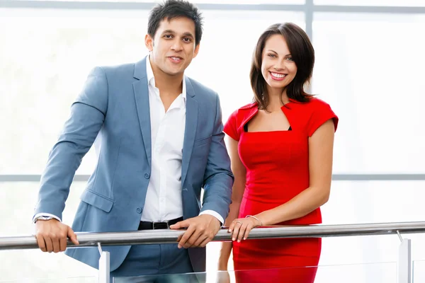 Two young business collegue in office — Stock Photo, Image