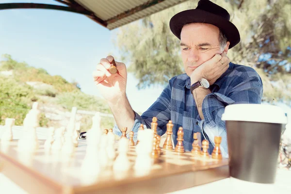 Denken schaken strategie — Stockfoto