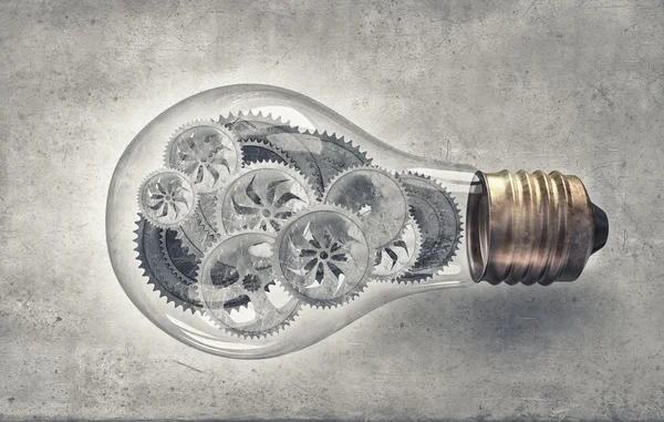 Light bulb with gears — Stock Photo, Image