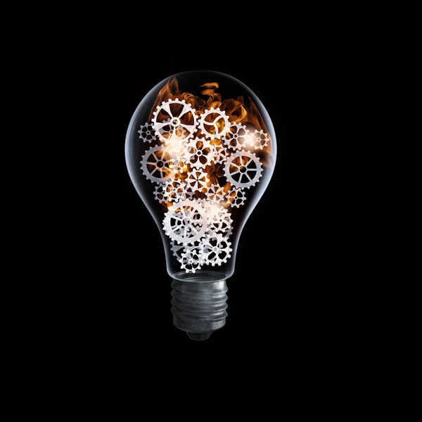 Light bulb with gears — Stock Photo, Image