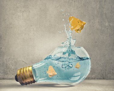 ampul içinde balık