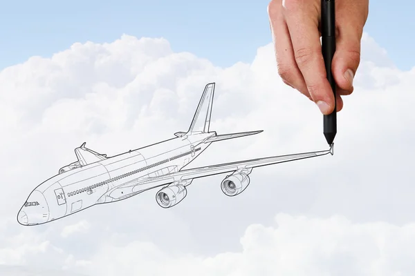 Konstrukce letadla. Koncepce obrázek — Stock fotografie