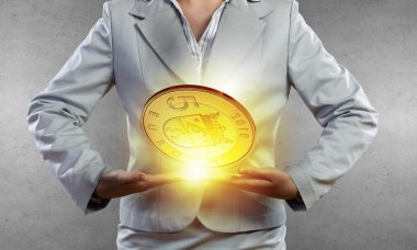 Beş euro. Kavram görüntü