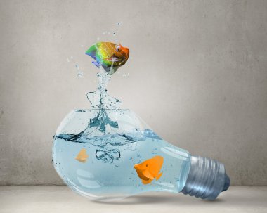 ampul içinde balık