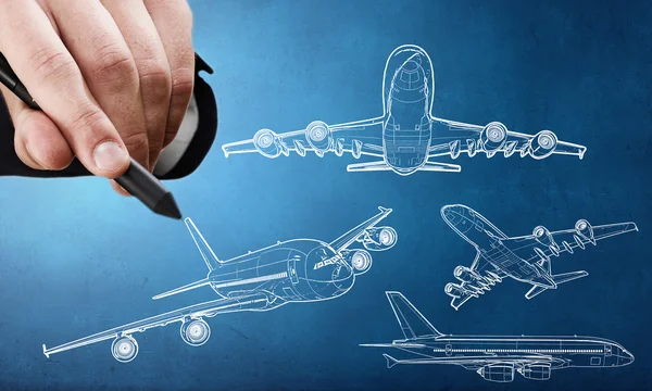 Airplane design. Concept image — Stock Photo, Image