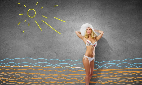 Bikini girl. Concept afbeelding — Stockfoto