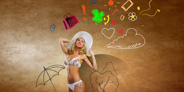 Bikini girl. Concept image — Stock Photo, Image