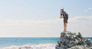 İşkadını dalgıç. Kavram görüntü