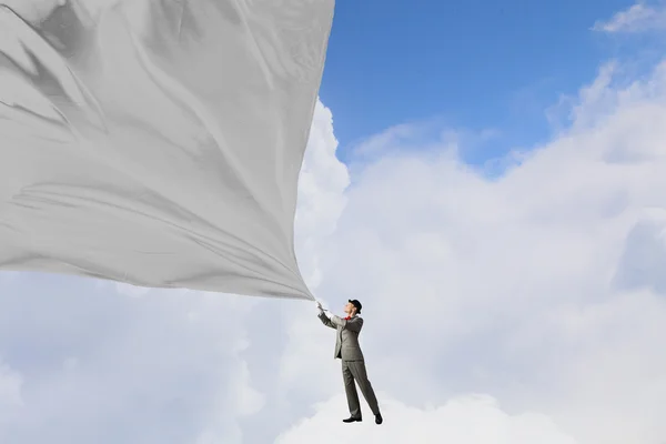 Hombre con bandera —  Fotos de Stock