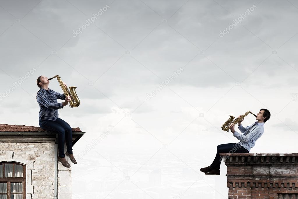 Musical duet. Concept image