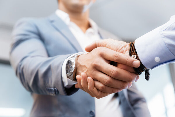 Handshake of businessmenoncepts - soft focus