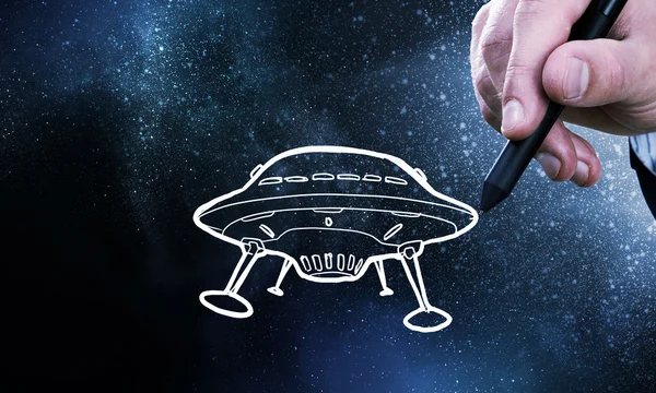 UFO πλοίο. Έννοια εικόνας — Φωτογραφία Αρχείου