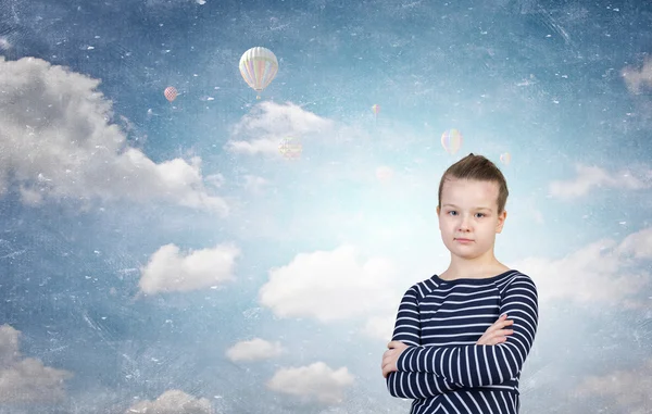 School jaar oud meisje — Stockfoto