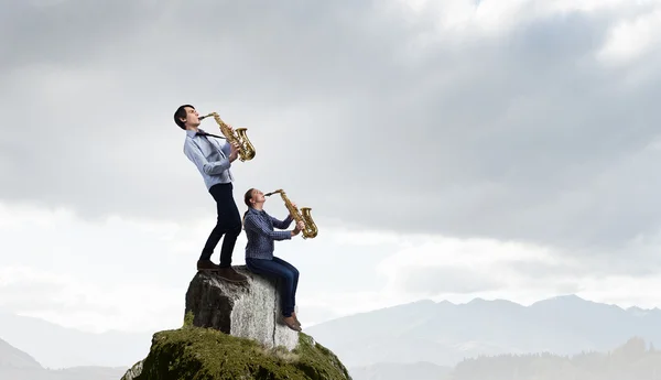 Musical duet. Concept image — Stock Photo, Image