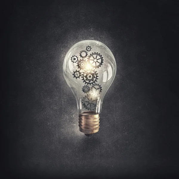 Light bulb with gears — Stock Photo, Image