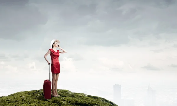 Woman in red Royalty Free Stock Images